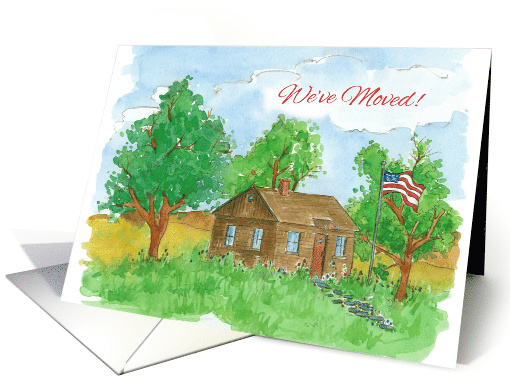We've Moved Announcement Fourth of July Flag card (1274872)