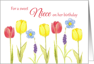 For A Sweet Niece On Her Birthday Tulips card