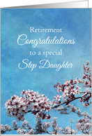 Step Daughter Retirement Congratulations Cherry Blossom Tree card