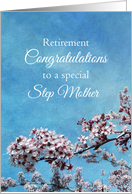 Step Mother Retirement Congratulations Cherry Blossom Tree card