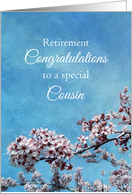 Cousin Retirement Congratulations Cherry Blossom Tree card