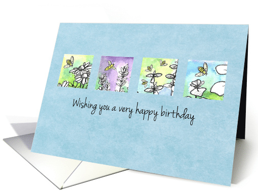 Wishing You A Very Happy Birthday Honey Bee card (1283870)