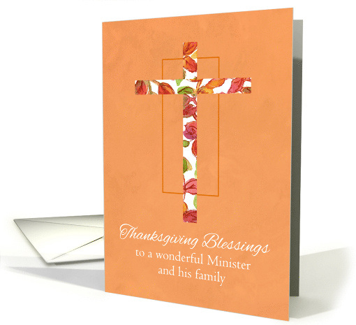 Thanksgiving Blessings Minister and Family Cross Autumn card (1285346)