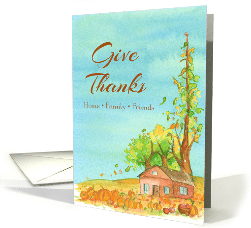 Giving Thanks Home Family Friends Fall Harvest card (1286212)