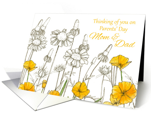 Thinking of You on Parents' Day California Poppy Flowers card