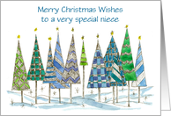 Merry Christmas Custom Name Holiday Trees card