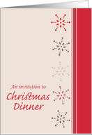 Christmas Dinner Invitation Snowflakes Modern Stripe Design card