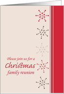 Christmas Family Reunion Invitation Snowflakes Red Stripes card