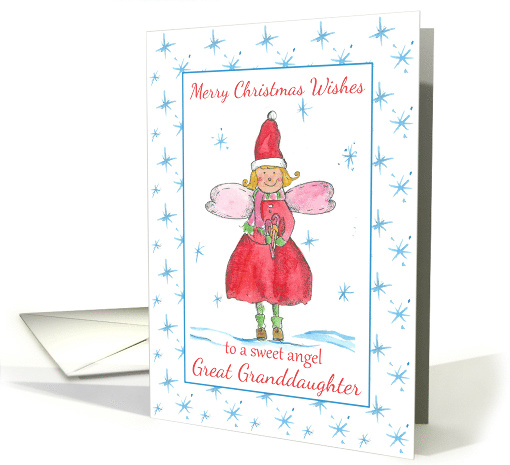 Merry Christmas Sweet Angel Great Granddaughter card (1311428)