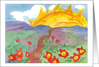 Encouragement Sunshine and Flowers Watercolor Landscape card
