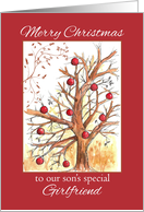 Merry Christmas Son’s Girlfriend Primitive Holiday Tree card