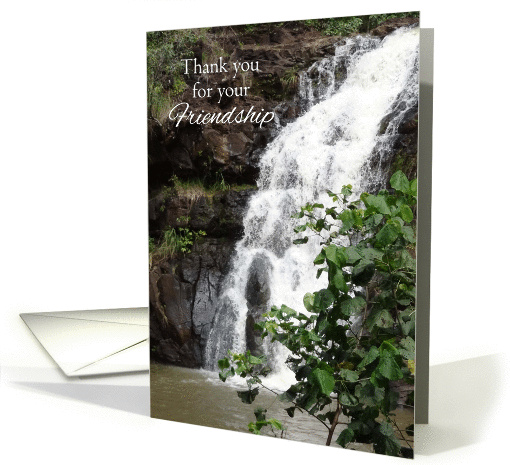 Thank You For Your Friendship Hawaii Waterfall Photography card