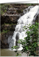 Thank You For Your Friendship Hawaii Waterfall Photography card