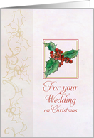 Christmas Wedding Congratulations Holly card