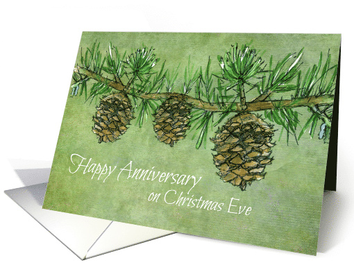 Happy Anniversary on Christmas Eve Pinecones card (1355552)