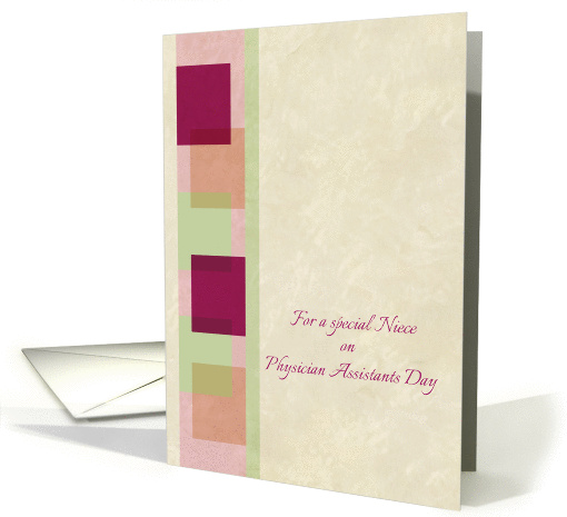 Happy Physician Assistants Day Niece Checks Geometric Design card