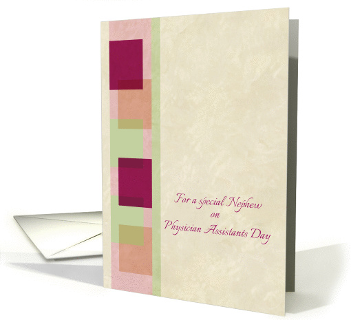 Happy Physician Assistants Day Nephew Checks Geometric Design card