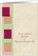 Happy Physician Assistants Day Grandson Checks Geometric Design card