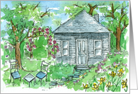 New Home Congratulations House Watercolor Landscape Painting card