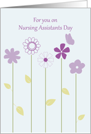 For You on Nursing Assistants Day Purple Flowers Butterfly card