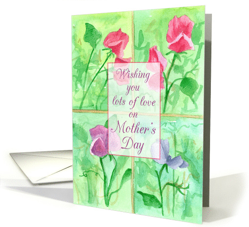 Lots of Love on Mother's Day Sweet Peas Flower card (1368098)