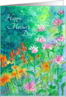 Floral Mother’s Day Pink Bee Balm Garden card
