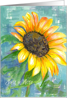 Just A Note Yellow Sunflower Blue Blank card