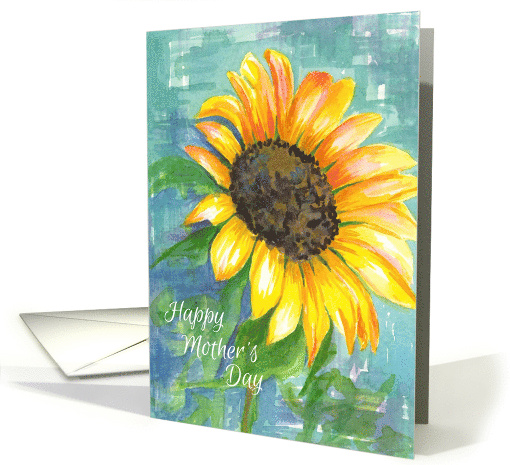 Happy Mother's Day Yellow Sunflower Watercolor card (1372600)
