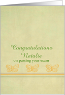 Congratulations Passing Your Test Custom Name Yellow Butterflies card