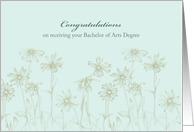 Bachelor of Arts Degree Congratulations Daisy Flowers card