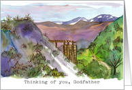 Thinking of You Godfather Mining Head Frame Nevada Desert card