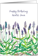 Happy Birthday Custom Relation Name Lavender Flowers card