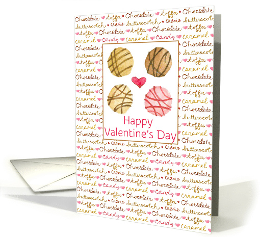 Happy Valentine's Day Chocolate Truffles Candy card (138685)