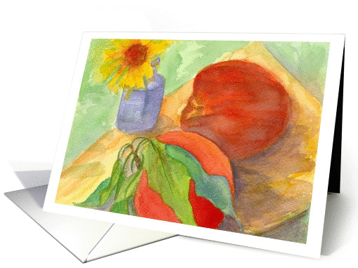 Happy Birthday Peaches Fruit Daisy Flower Watercolor Painting card