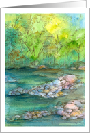 Congratulations River Autumn Trees Landscape Watercolor Painting card