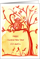Happy Chinese New Year Of The Monkey Custom Name card