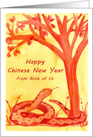 Happy Chinese New Year Of The Snake From Both Of Us card