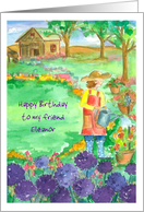 Happy Birthday Friend Custom Name Woman Gardening Alliums card