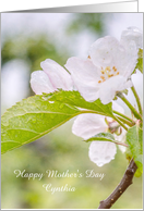 Happy Mother’s Day Custom Name Raindrops Flower Photograph card