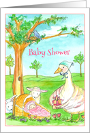 Baby Shower Invitation Mother Goose Lamb Rabbit card