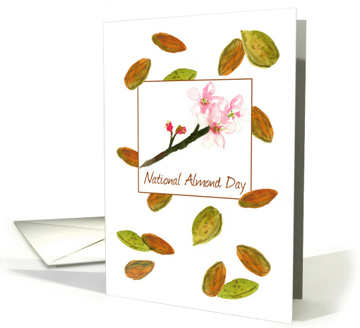 National Almond Day Tree Nuts Pink Flower Blossoms card (1434486)