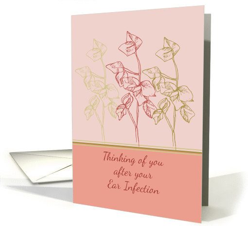 Get Well Soon Ear Infection Leaves Drawing card (1439800)