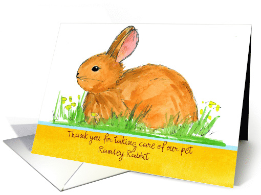 Pet Sitter Thank You Rabbit Animal Custom card (1440004)