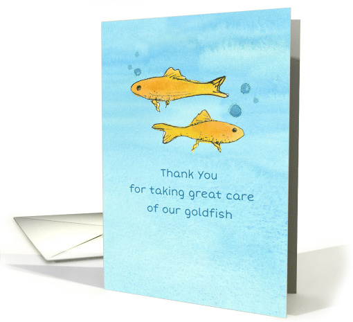 Pet Sitter Thank You Goldfish Watercolor card (1440374)