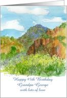 Happy 95th Birthday Watercolor Mountain Landscape Custom Name card