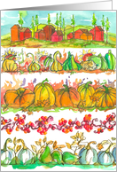 Autumn Season Greetings Pumpkins Watercolor card