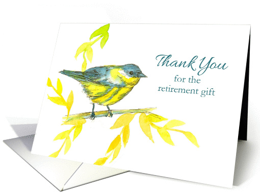 Thank You For The Retirement Gift Yellow Warbler Bird card (1460018)