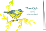 Thank You For The Retirement Gift Yellow Warbler Bird card