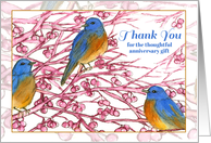 Thank You For The Anniversary Gift Bluebirds Watercolor card
