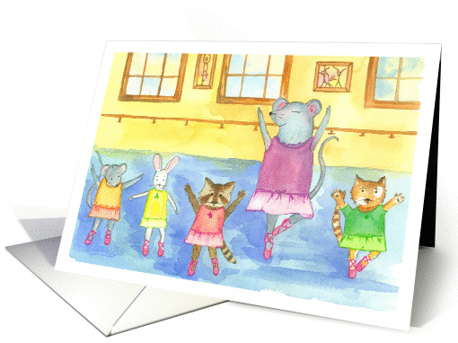 Dance Teacher Appreciation Day Ballerina Animals card (1463498)